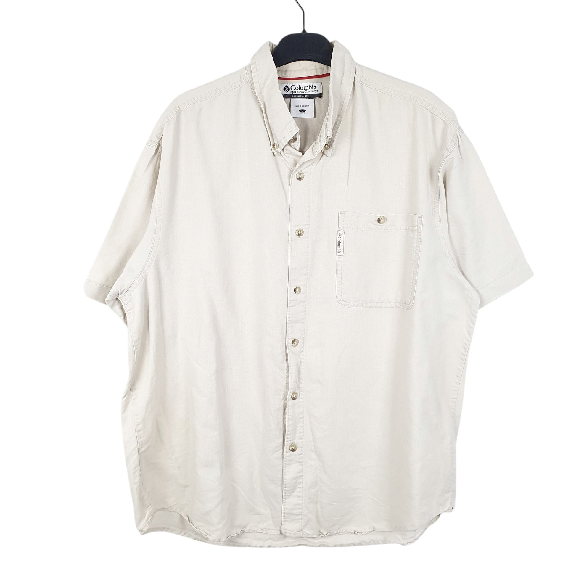 Mens Beige Columbia Sportswear  Short Sleeve Shirt