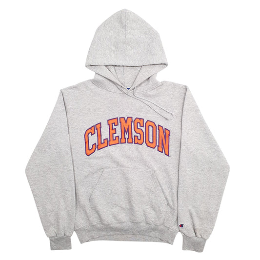 Womens Grey Champion Clemson University Spellout Hoodie Jumper