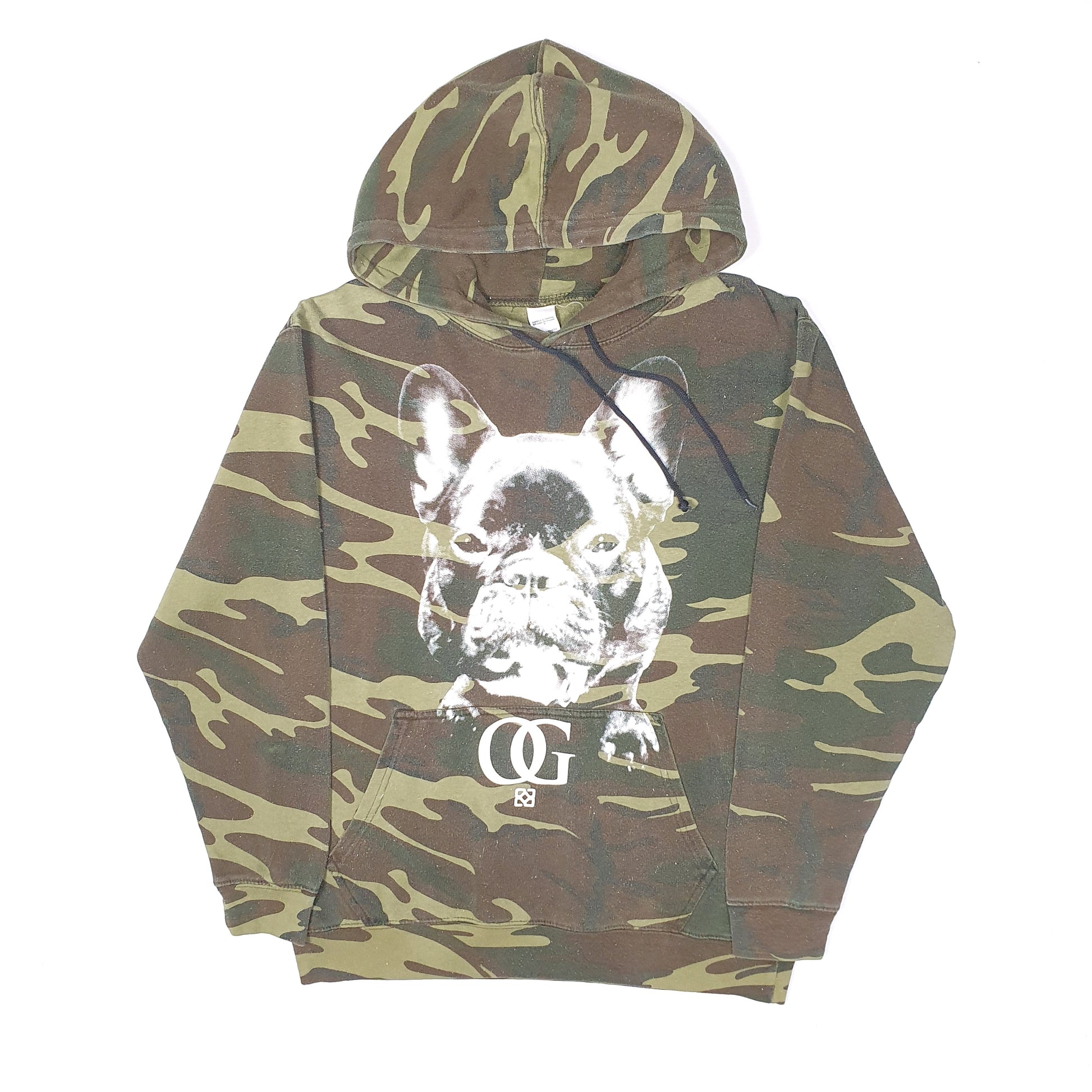 Mens Green Unbranded OG Dog Pitbull Camo Hoodie Jumper