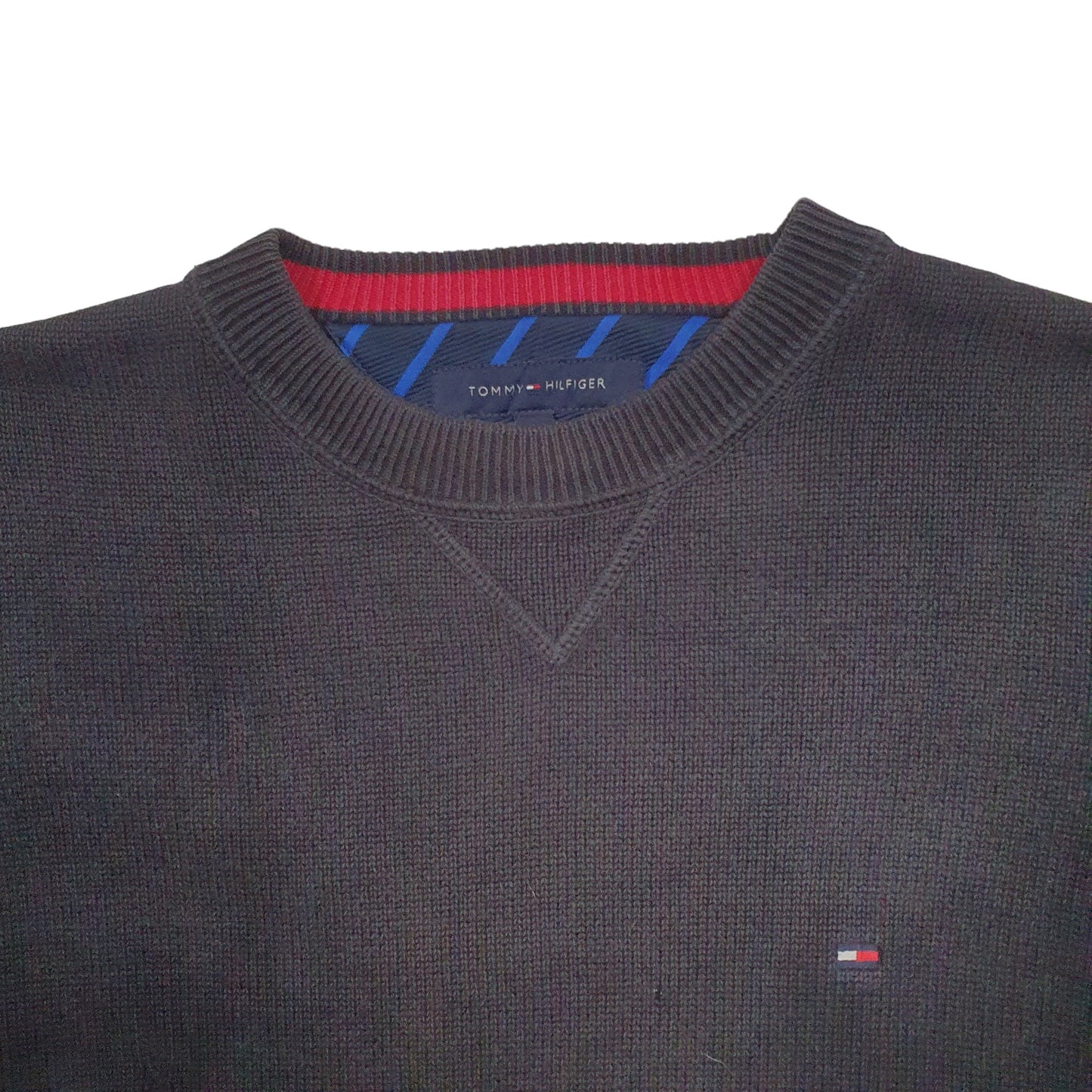Mens Black Tommy Hilfiger Knit Crewneck Jumper
