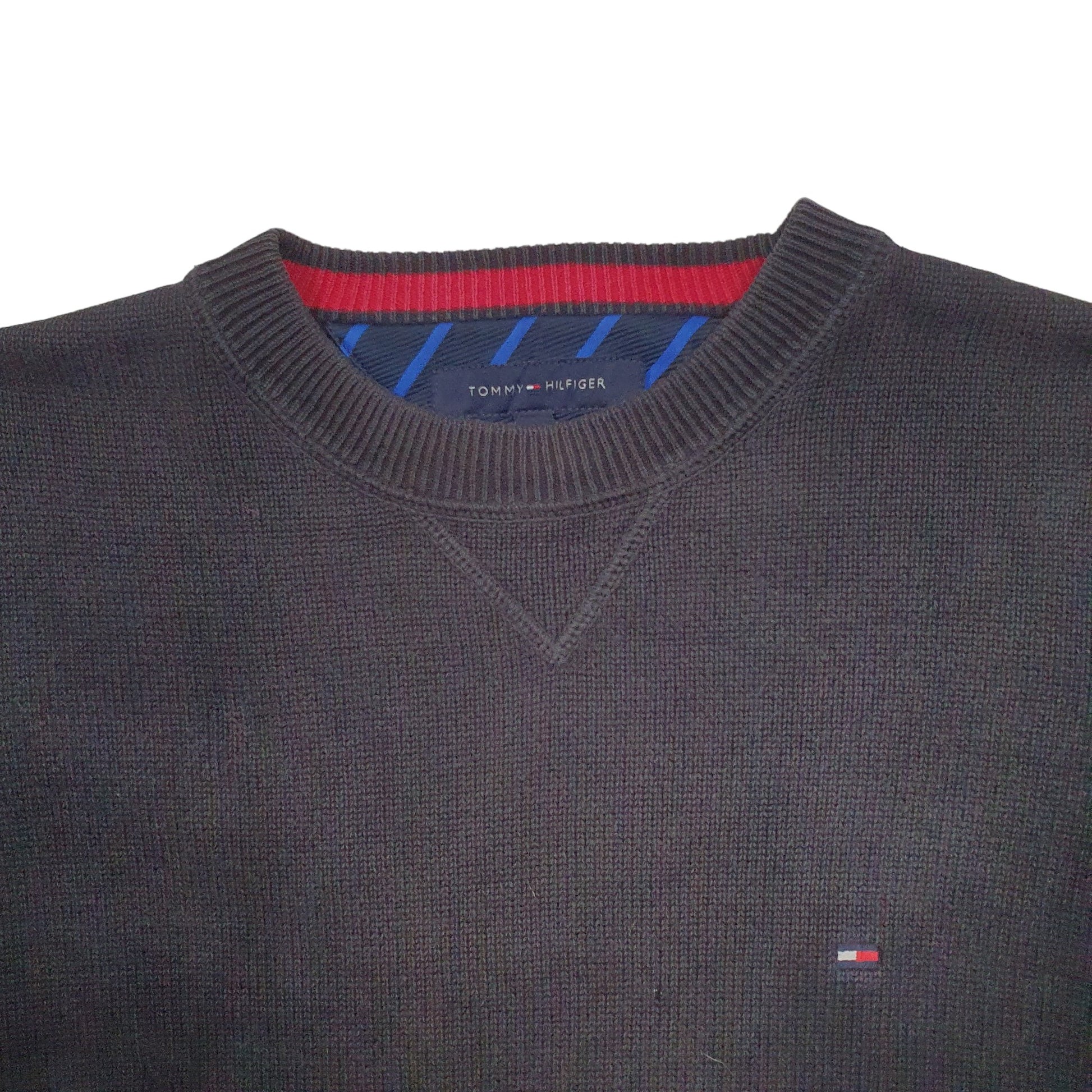 Mens Black Tommy Hilfiger Knit Crewneck Jumper