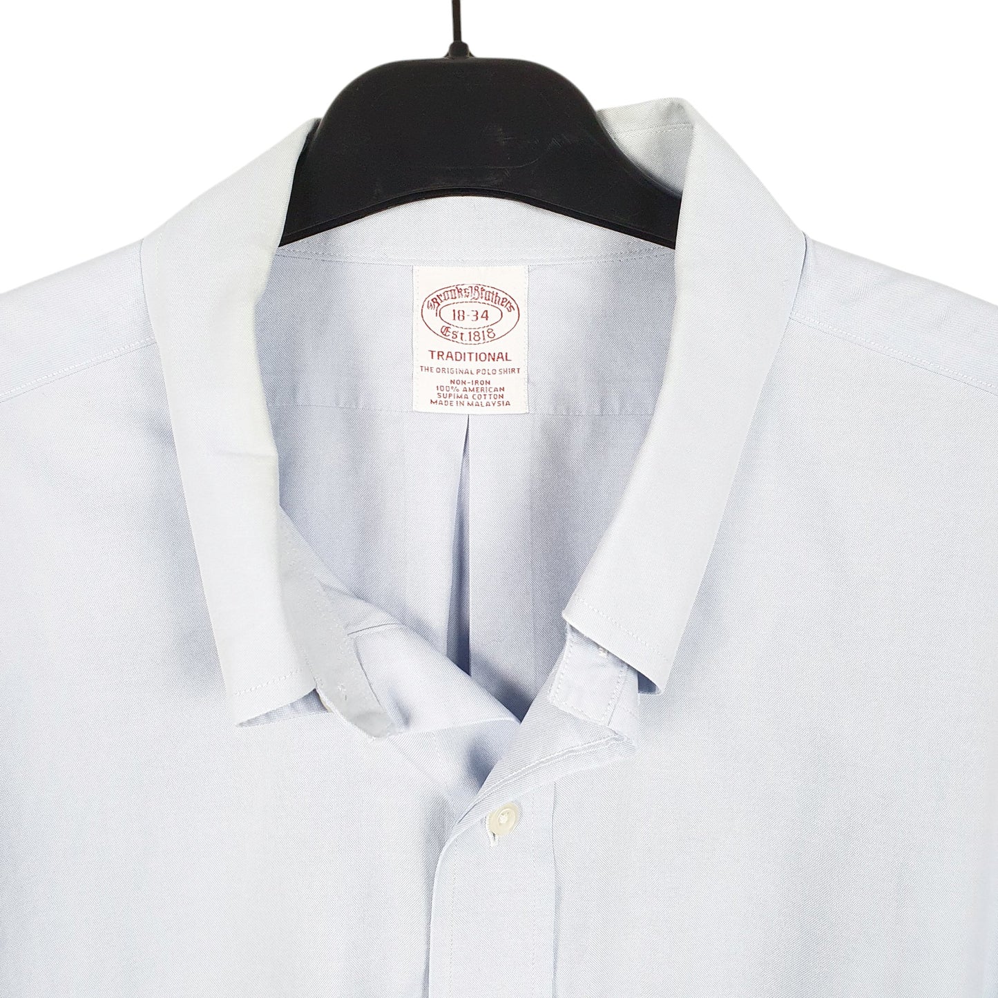 Mens Blue Brooks Brothers Traditional Long Sleeve Shirt