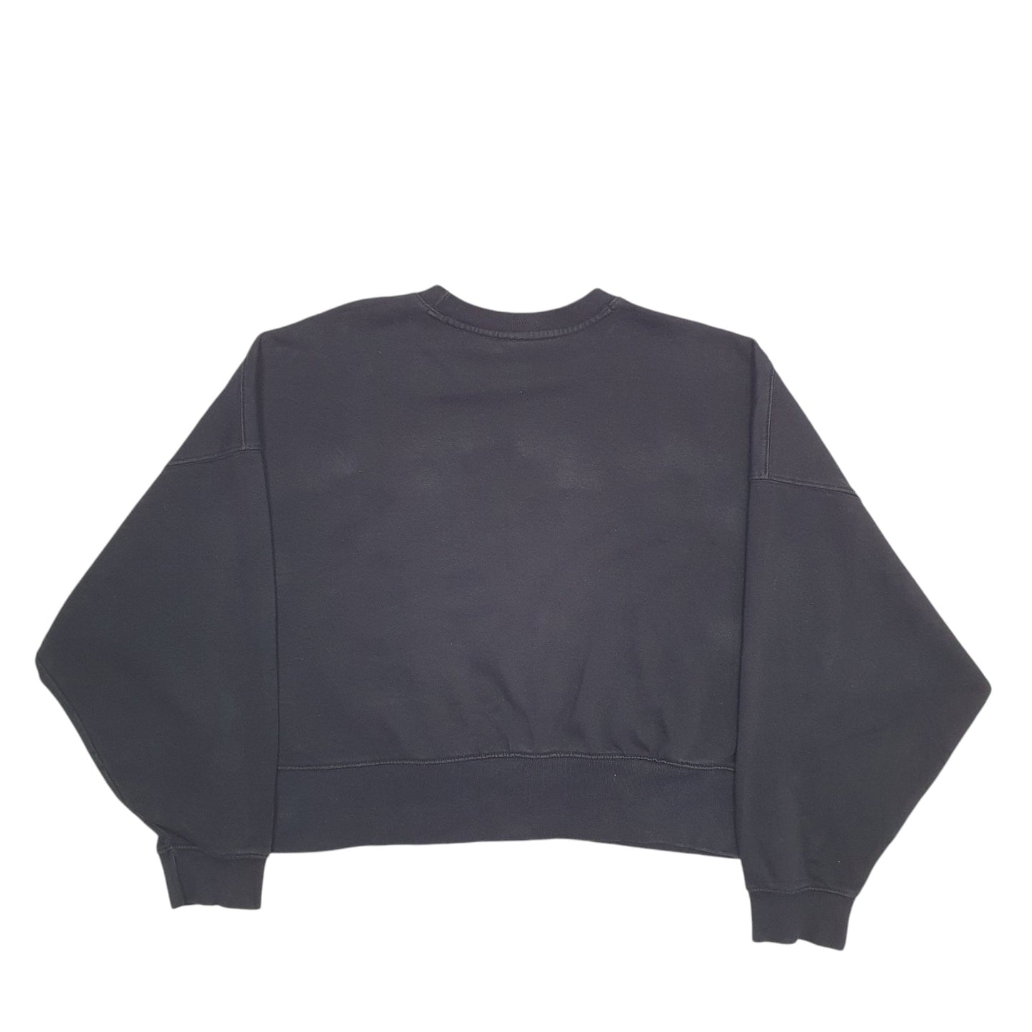 Womens Black Adidas Crop Top Crewneck Jumper
