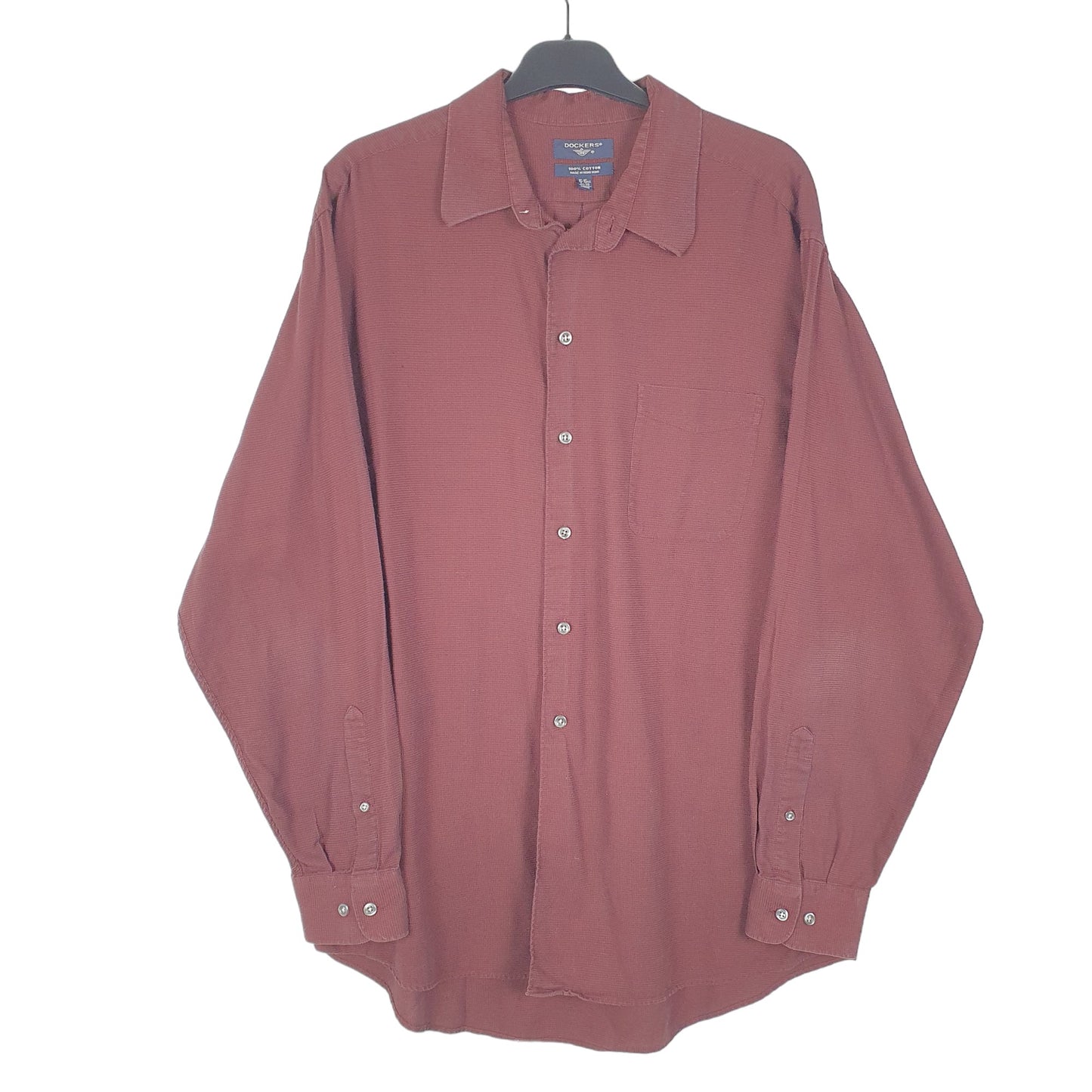 Mens Burgundy Dockers  Long Sleeve Shirt