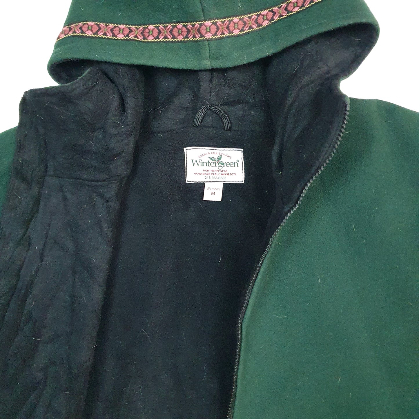 Womens Green Wintergreen Made in USA Hooded Parka  Coat