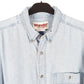 Mens Blue Wrangler Denim Jeans Vintage Rugged Wear Long Sleeve Shirt