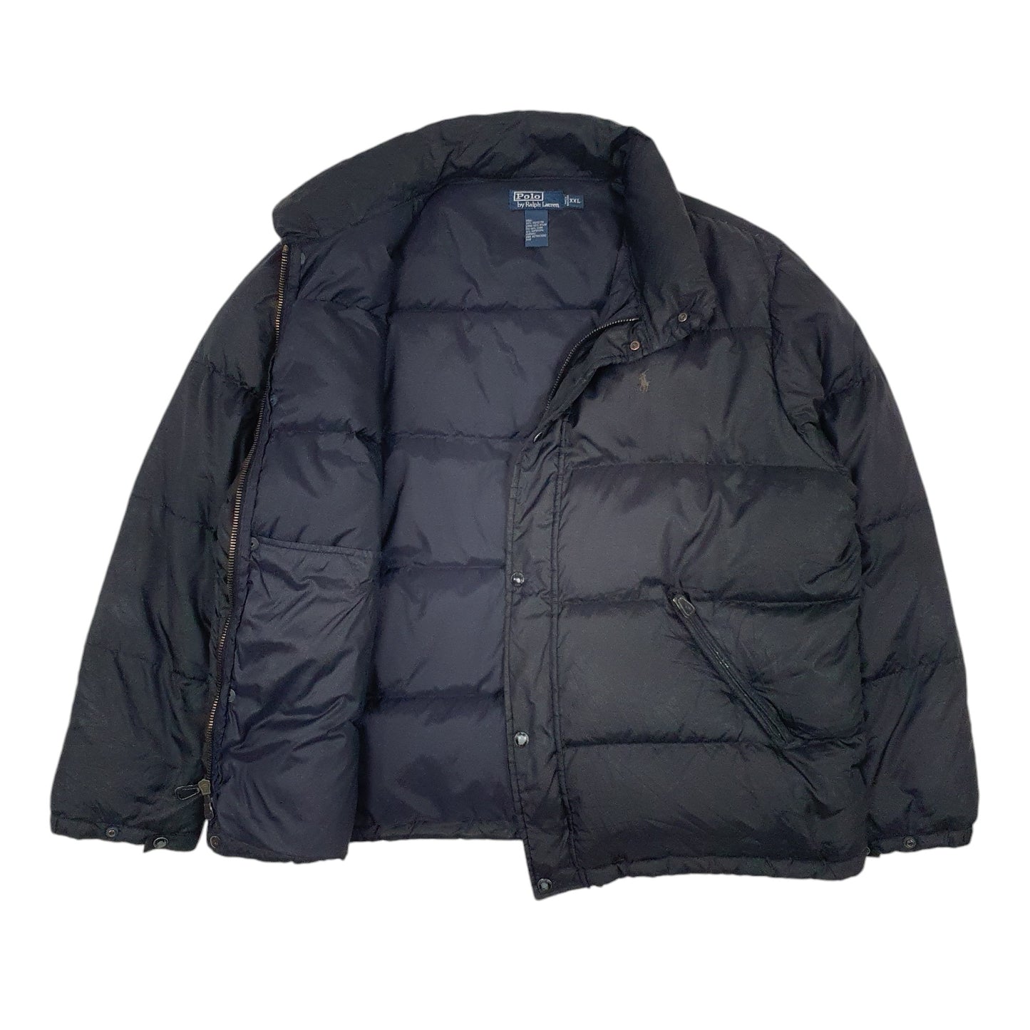 Mens Black Polo Ralph Lauren Vintage 90s Gilet Coat