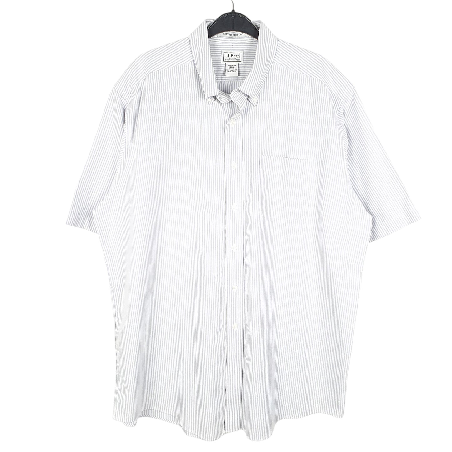 Mens White L.L.Bean Oxford Short Sleeve Shirt