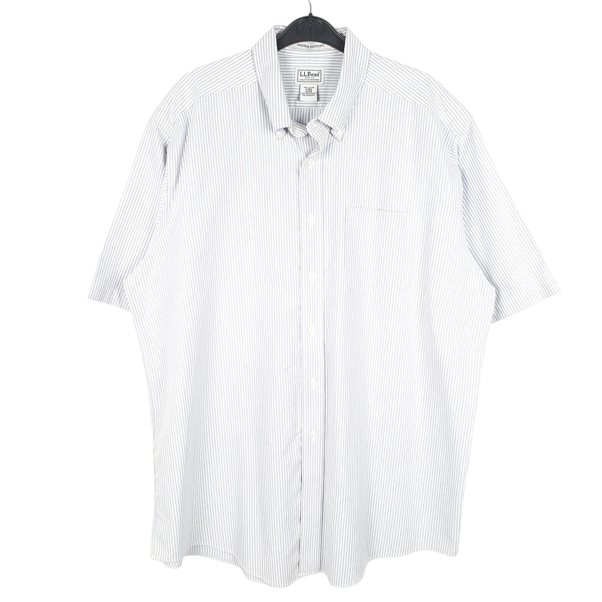 Mens White L.L.Bean Oxford Short Sleeve Shirt