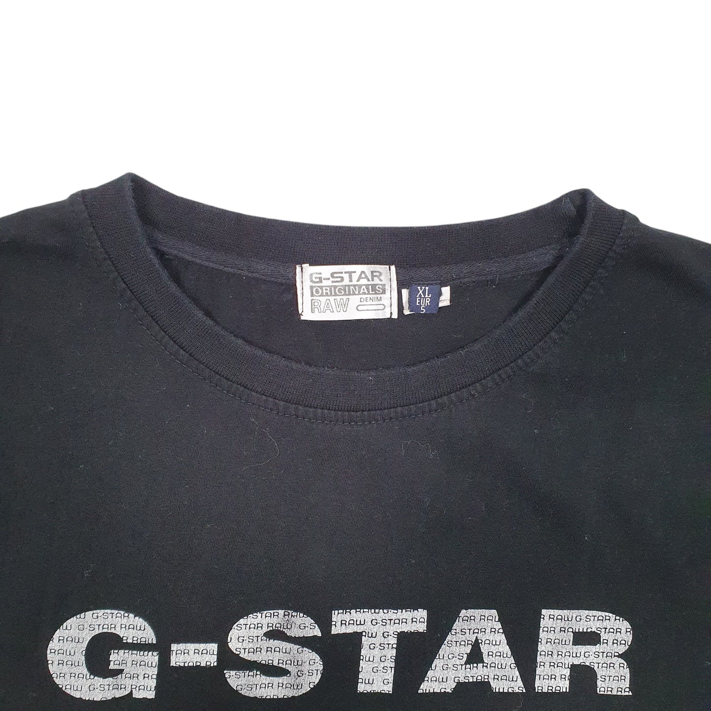 Mens Black G Star Raw Originals Denim Short Sleeve T Shirt