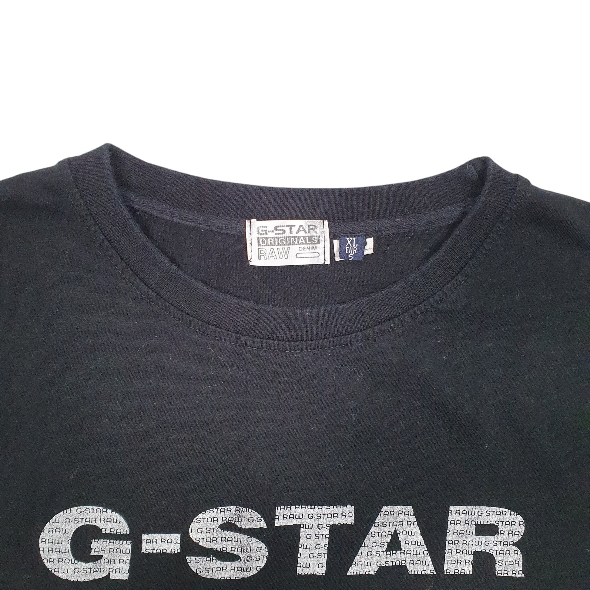 Mens Black G Star Raw Originals Denim Short Sleeve T Shirt