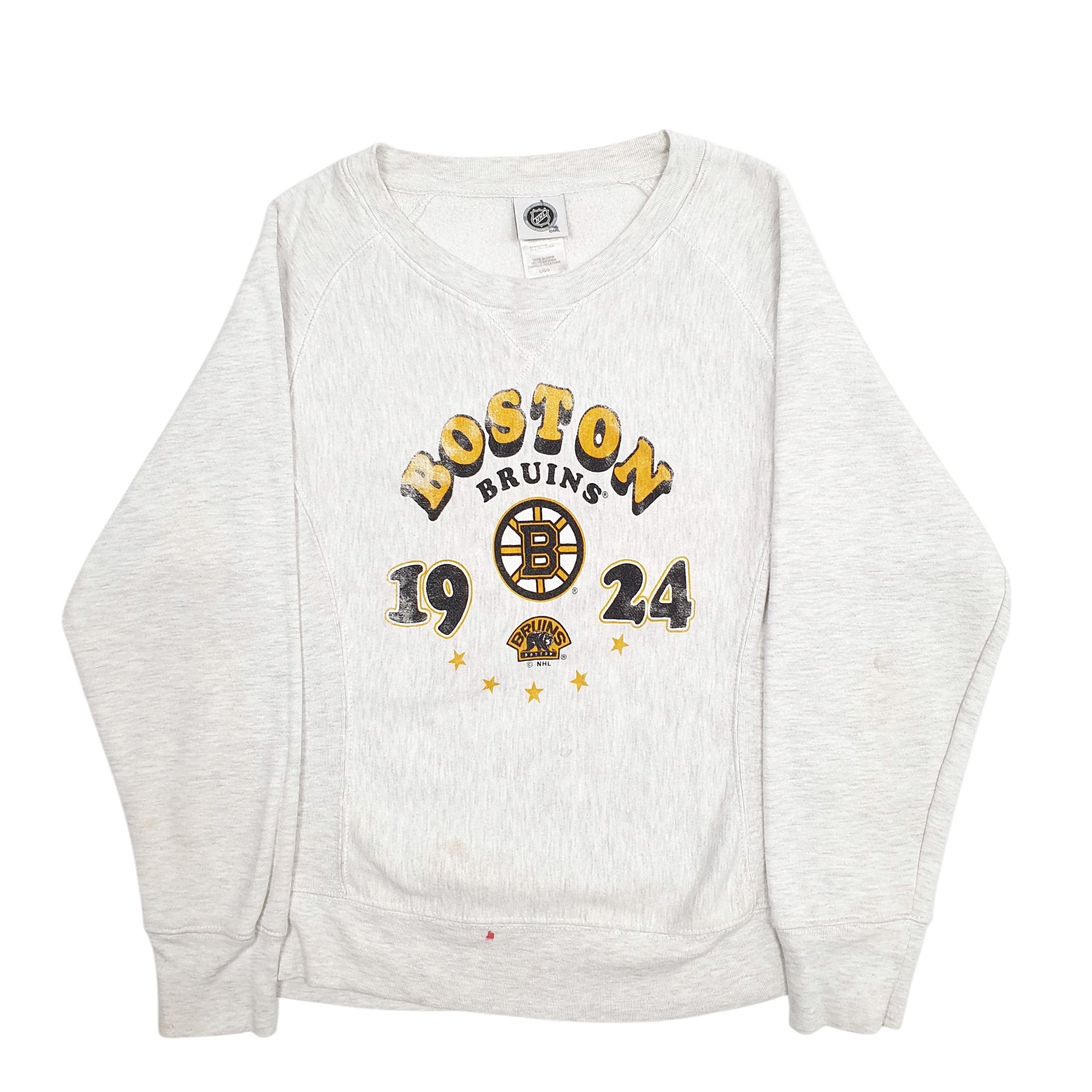 Womens Grey NHL Boston Bruins Crewneck Jumper