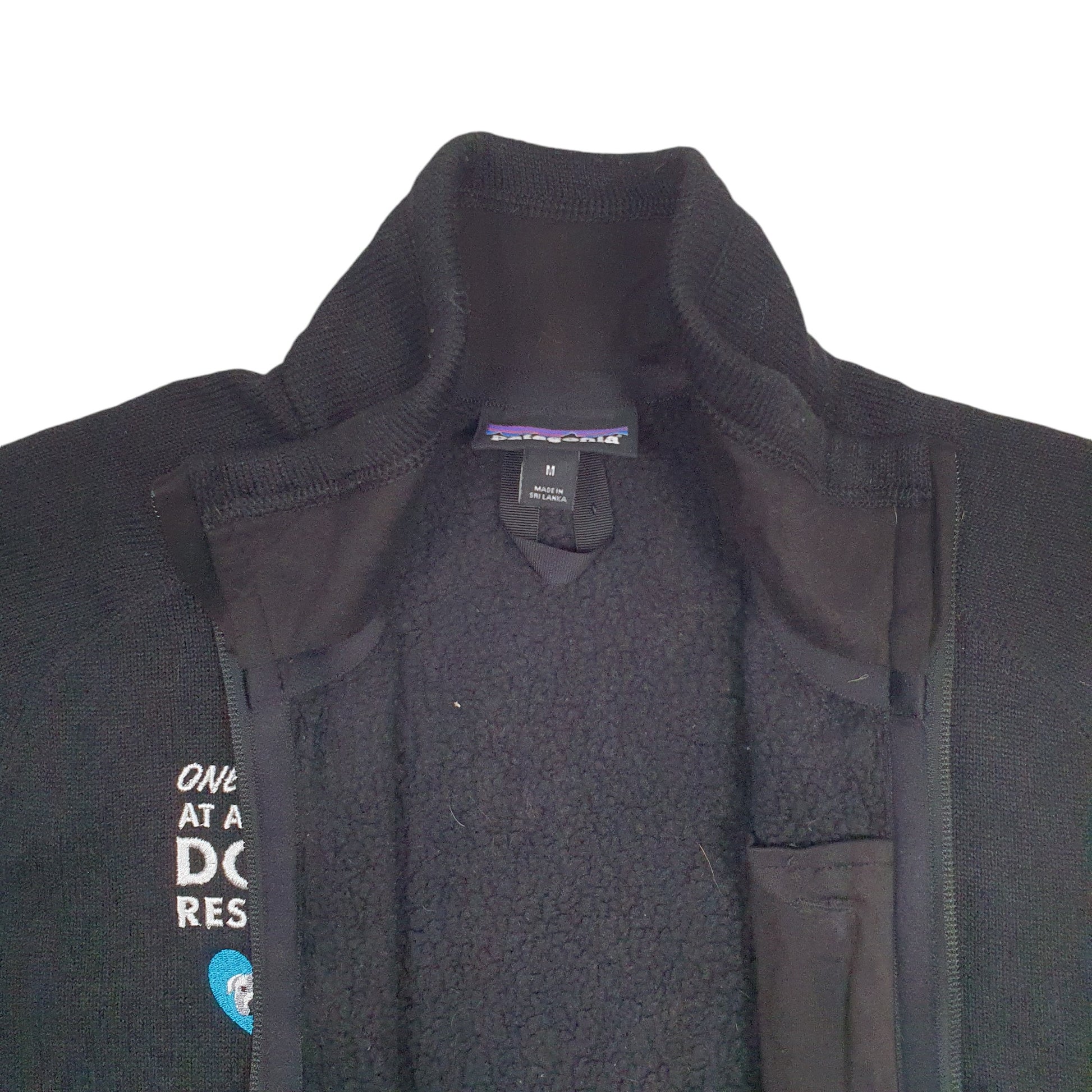 Mens Black Patagonia Dog Rescue Full Zip Jumper