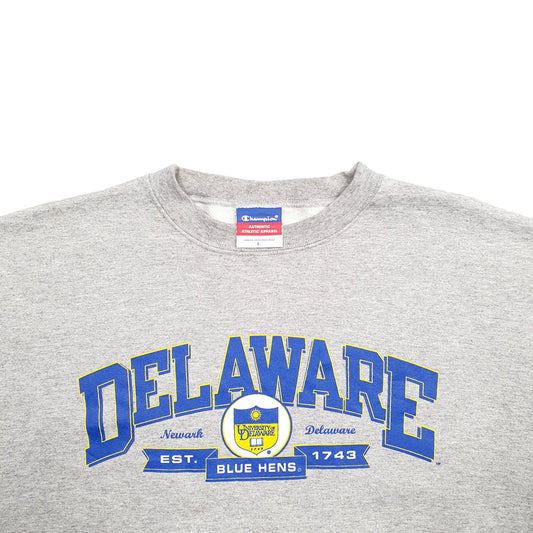 Womens Grey Champion Delaware Spellout Crewneck Jumper