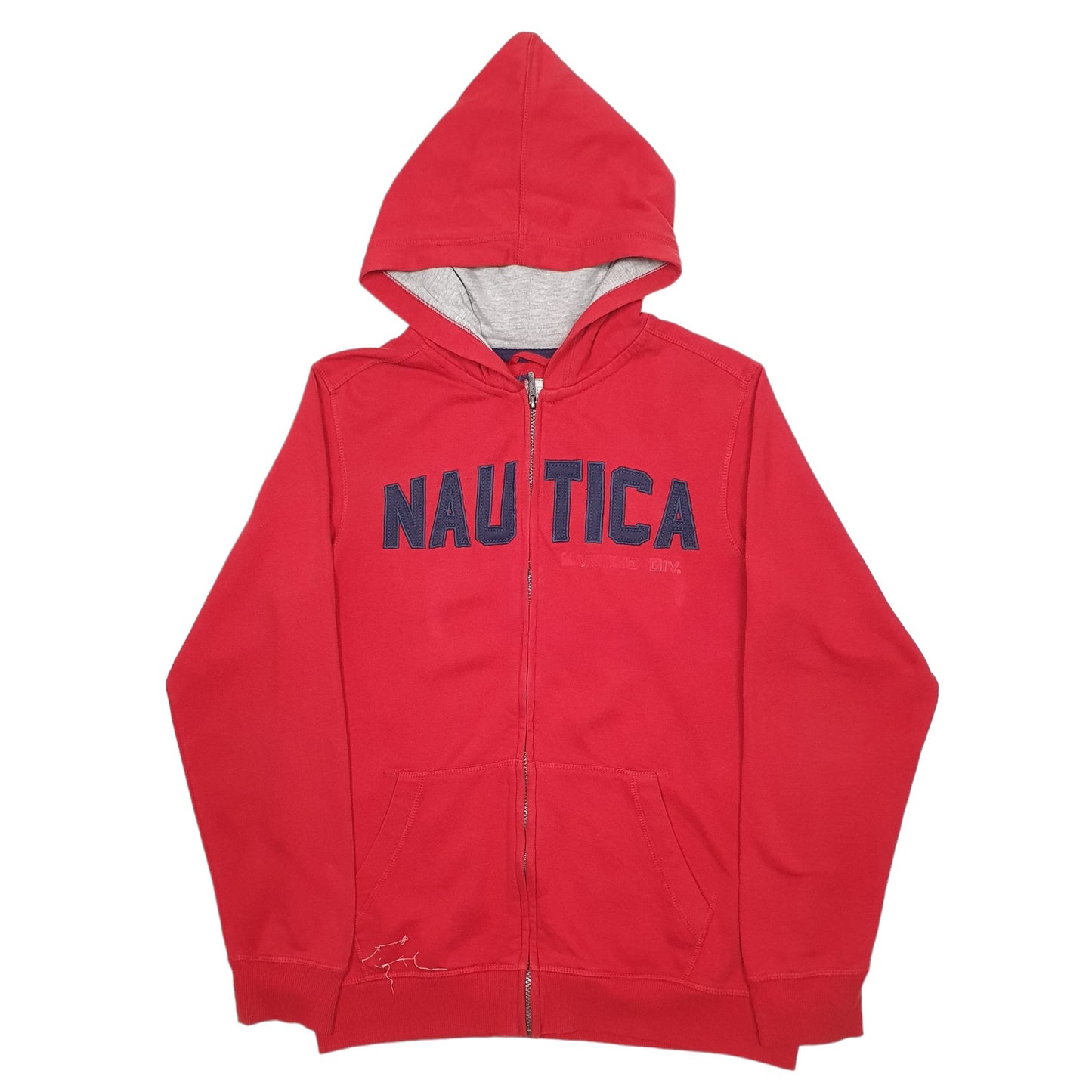 Womens Red Nautica Spellout Full Zip Jumper