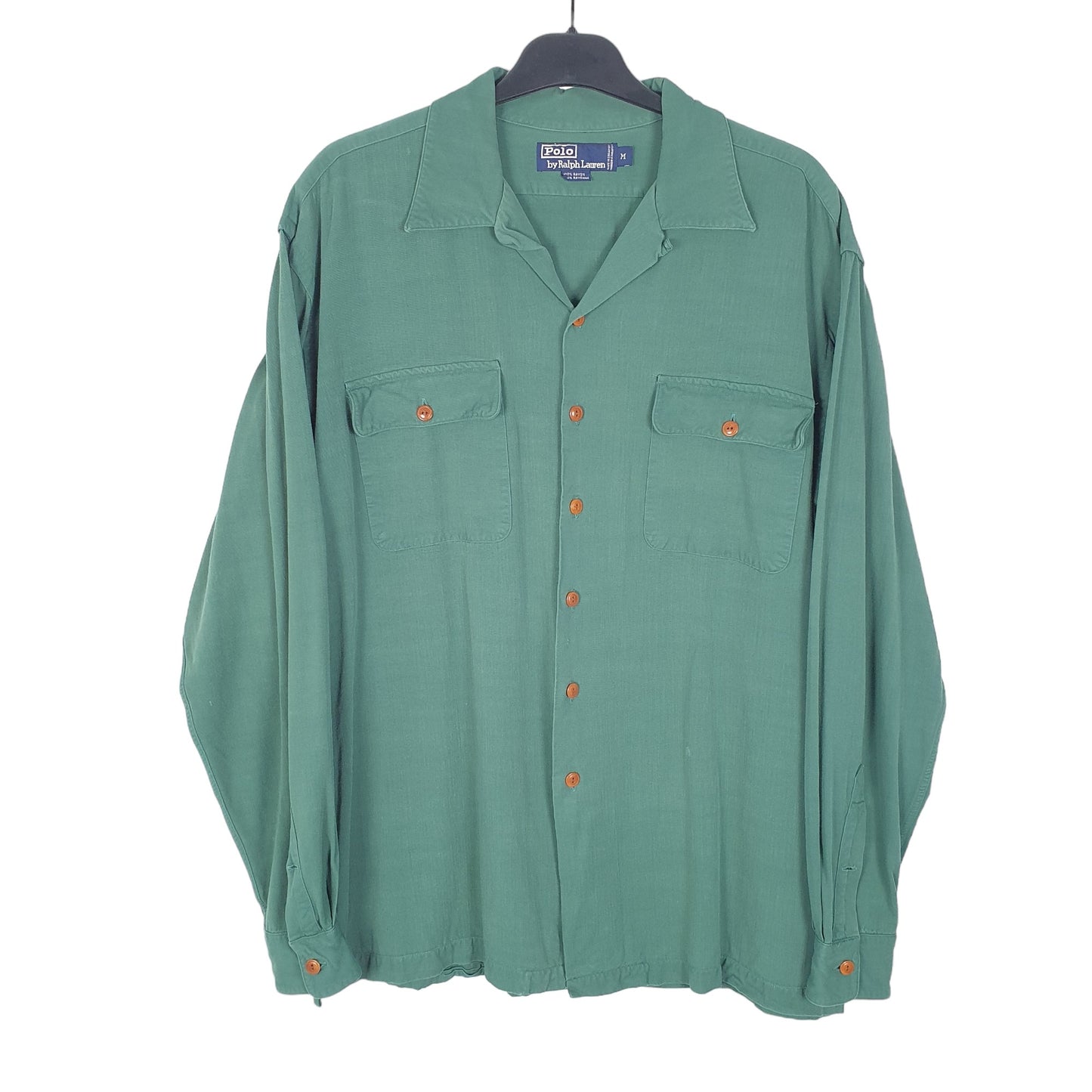 Mens Green Polo Ralph Lauren 50s Style Long Sleeve Shirt