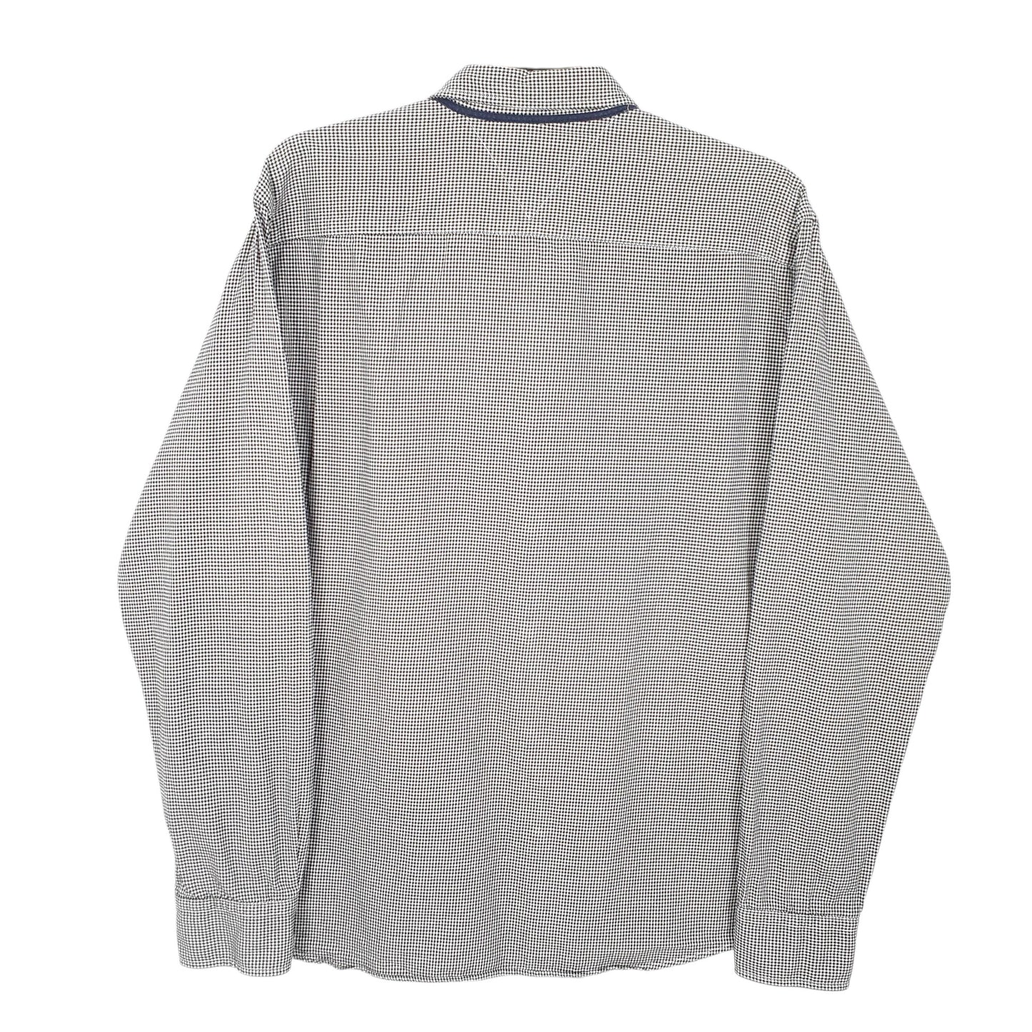 Mens White Tommy Hilfiger Houndstooth Vintage Fit Long Sleeve Shirt