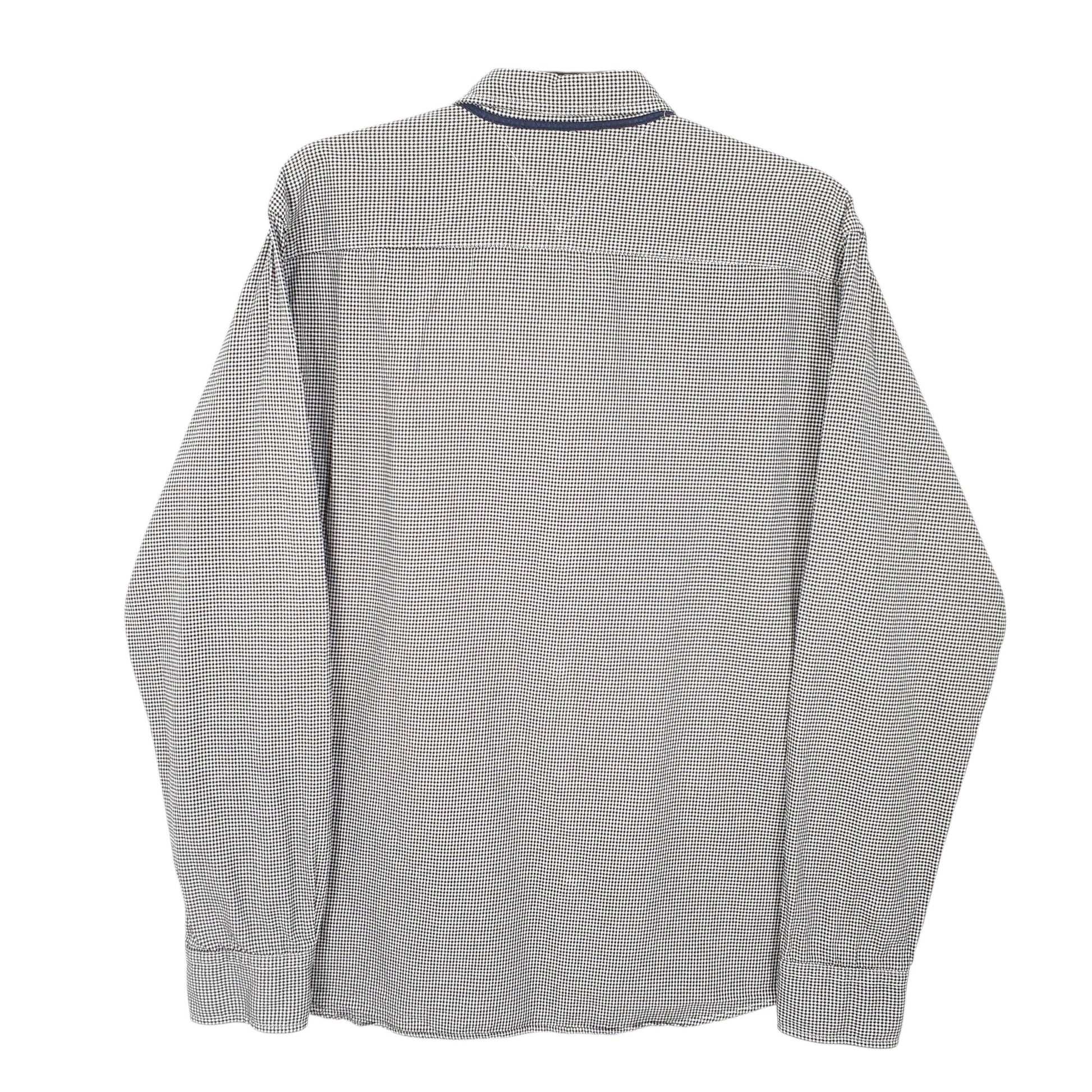 Mens White Tommy Hilfiger Houndstooth Vintage Fit Long Sleeve Shirt
