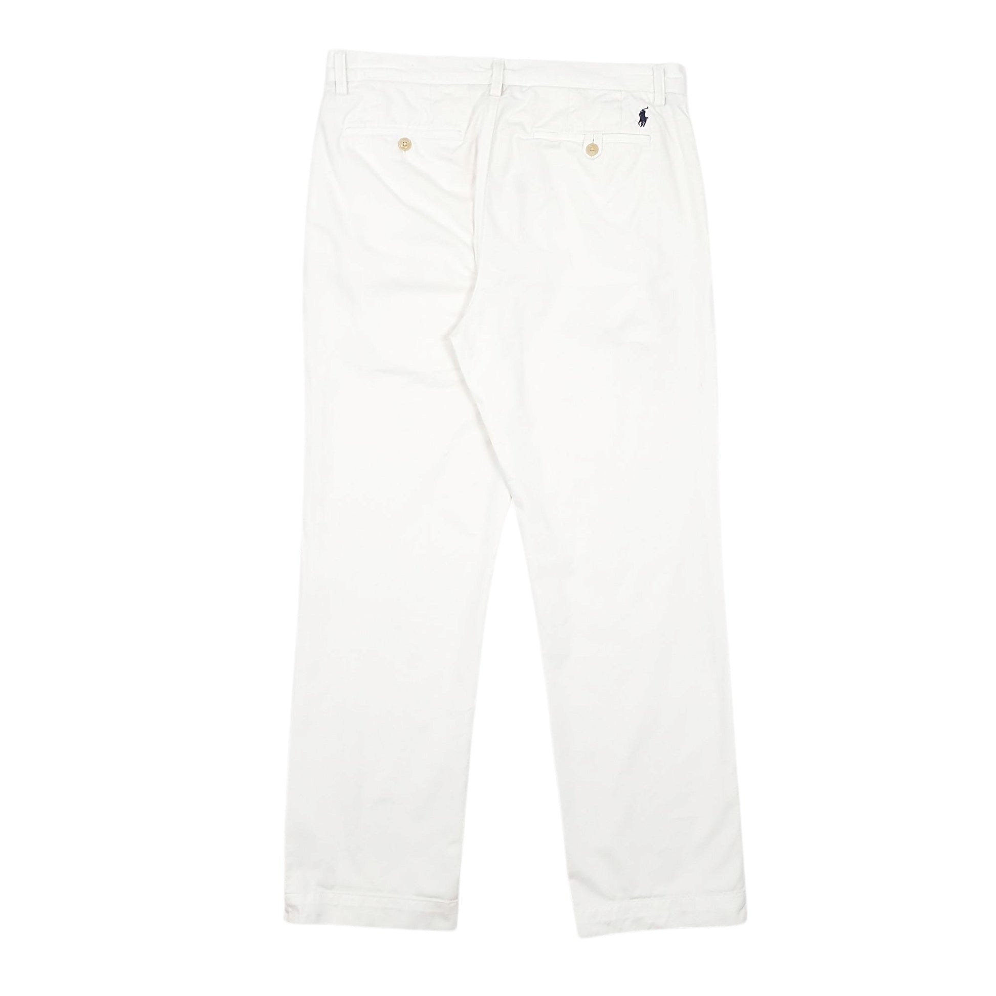 Mens White Polo Ralph Lauren Classic Fit Chino Trousers