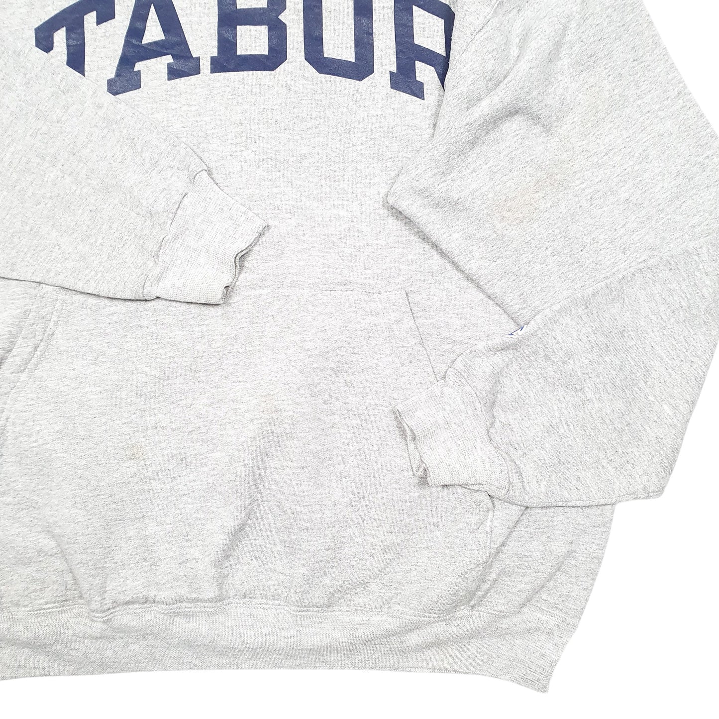 Mens Grey Champion Tabor USA College Spellout Hoodie Jumper
