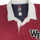 Mens Burgundy Wearfirst Rugby Long Sleeve Polo Shirt