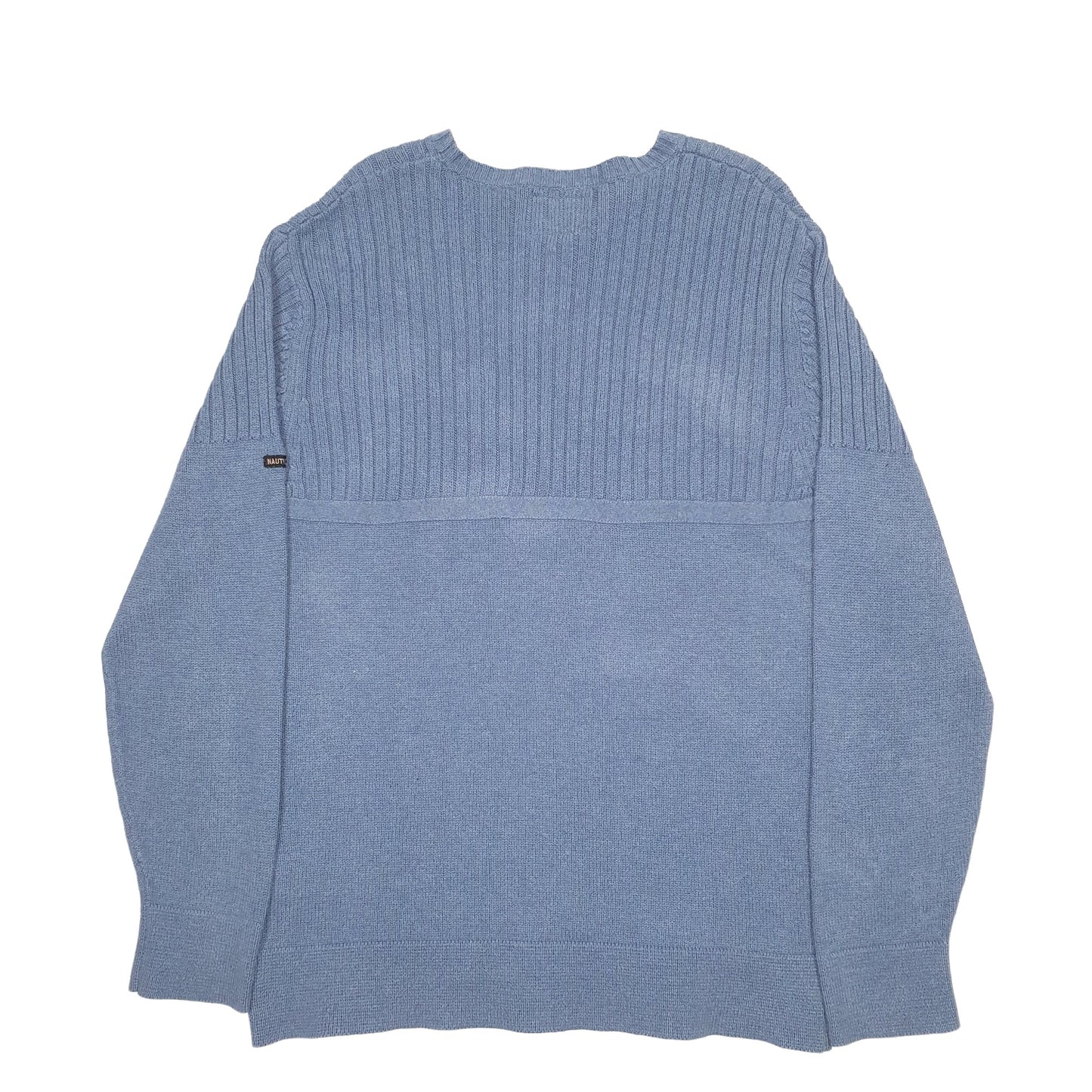 Mens Blue Nautica Knit Crewneck Jumper