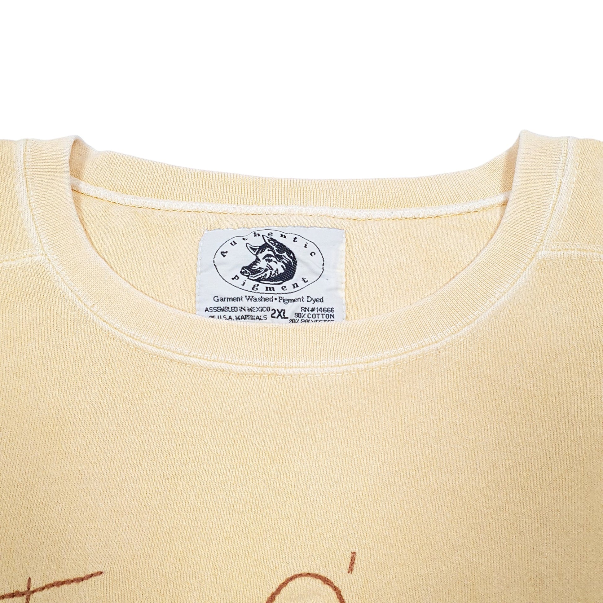 Womens Yellow Authentic Pigment Vintage Ohares Hare Family Bunnies Craft Crewneck Jumper