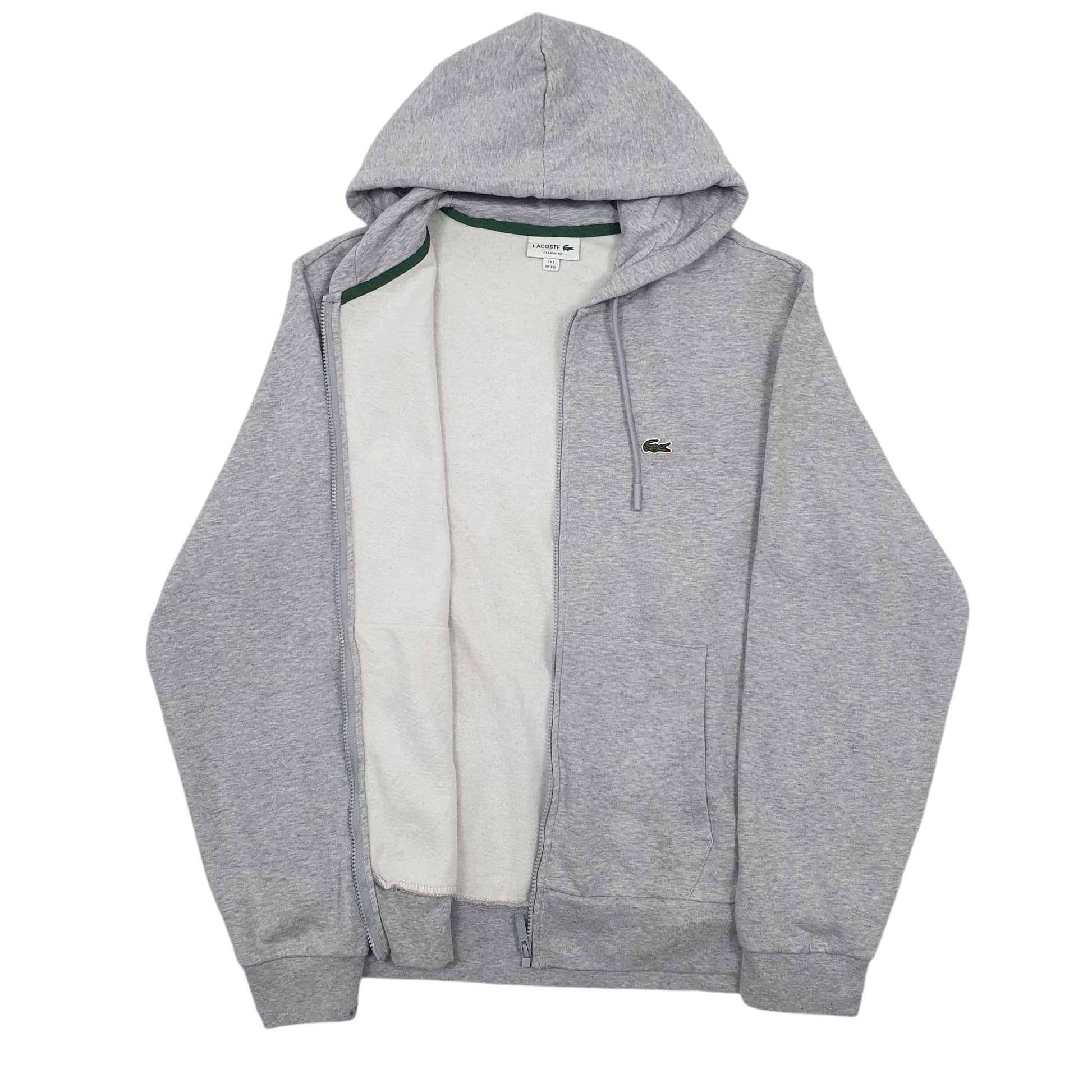 Mens Grey Lacoste Classic fit Full Zip Jumper