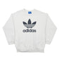 Mens White Adidas  Crewneck Jumper