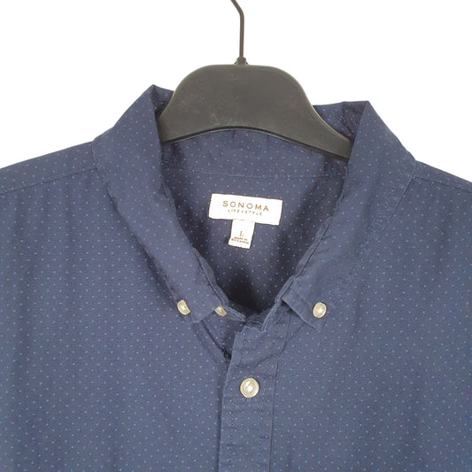 Mens Navy Sonoma  Long Sleeve Shirt