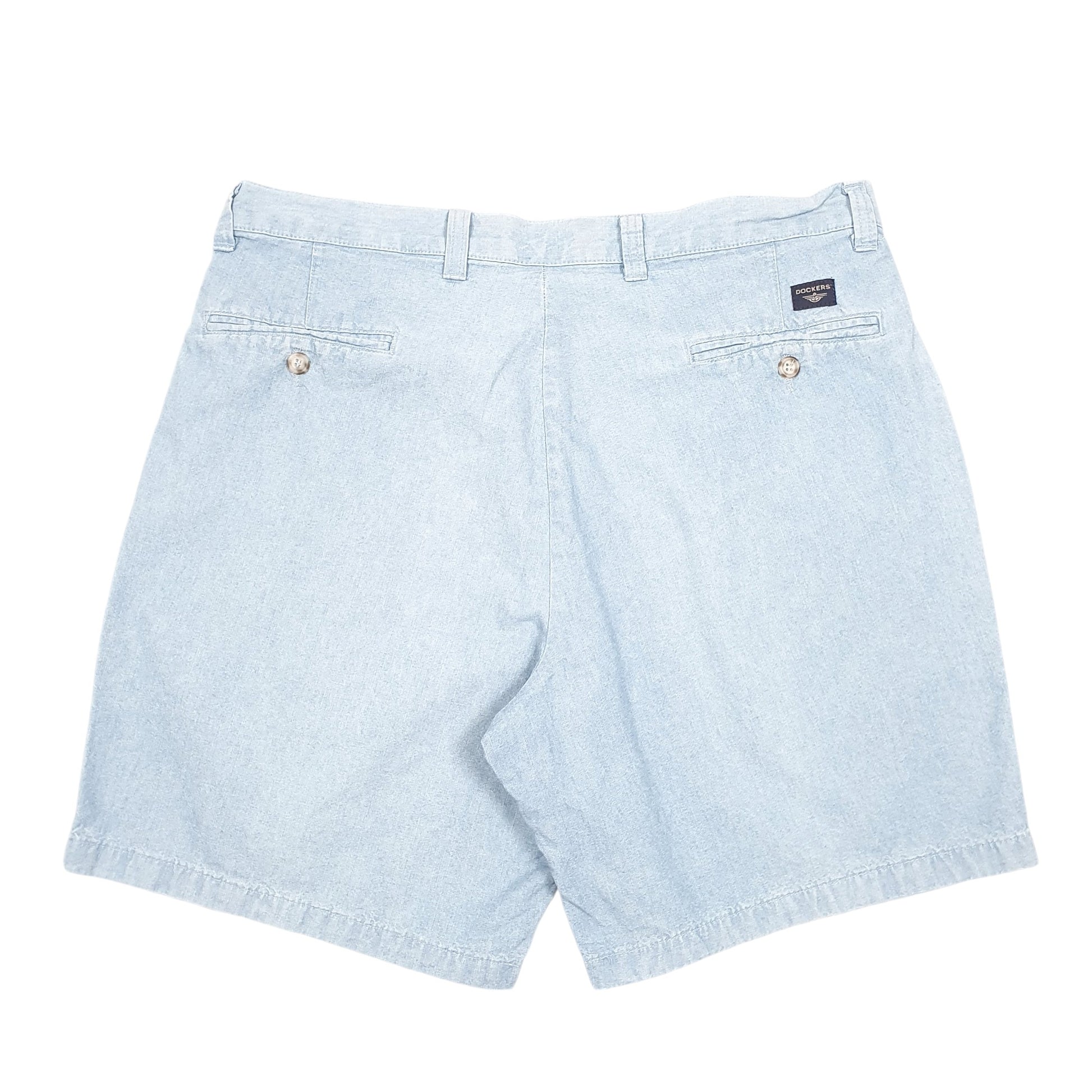 Mens Blue Dockers Chambray Double Pleated Chino Shorts