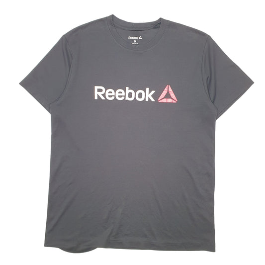 Mens Black Reebok Active Workout Gym Spellout Short Sleeve T Shirt