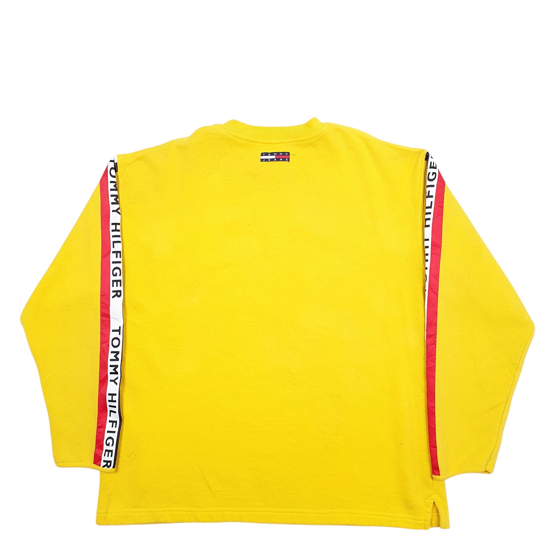 Mens Yellow Tommy Hilfiger Spellout Crewneck Jumper