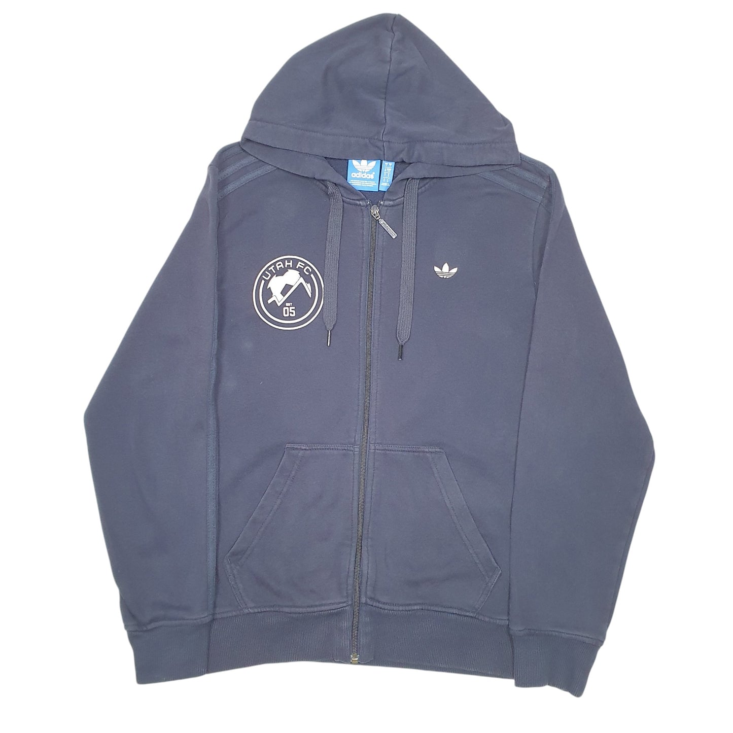 Mens Navy Adidas Hoodie Utah FC Full Zip Jumper