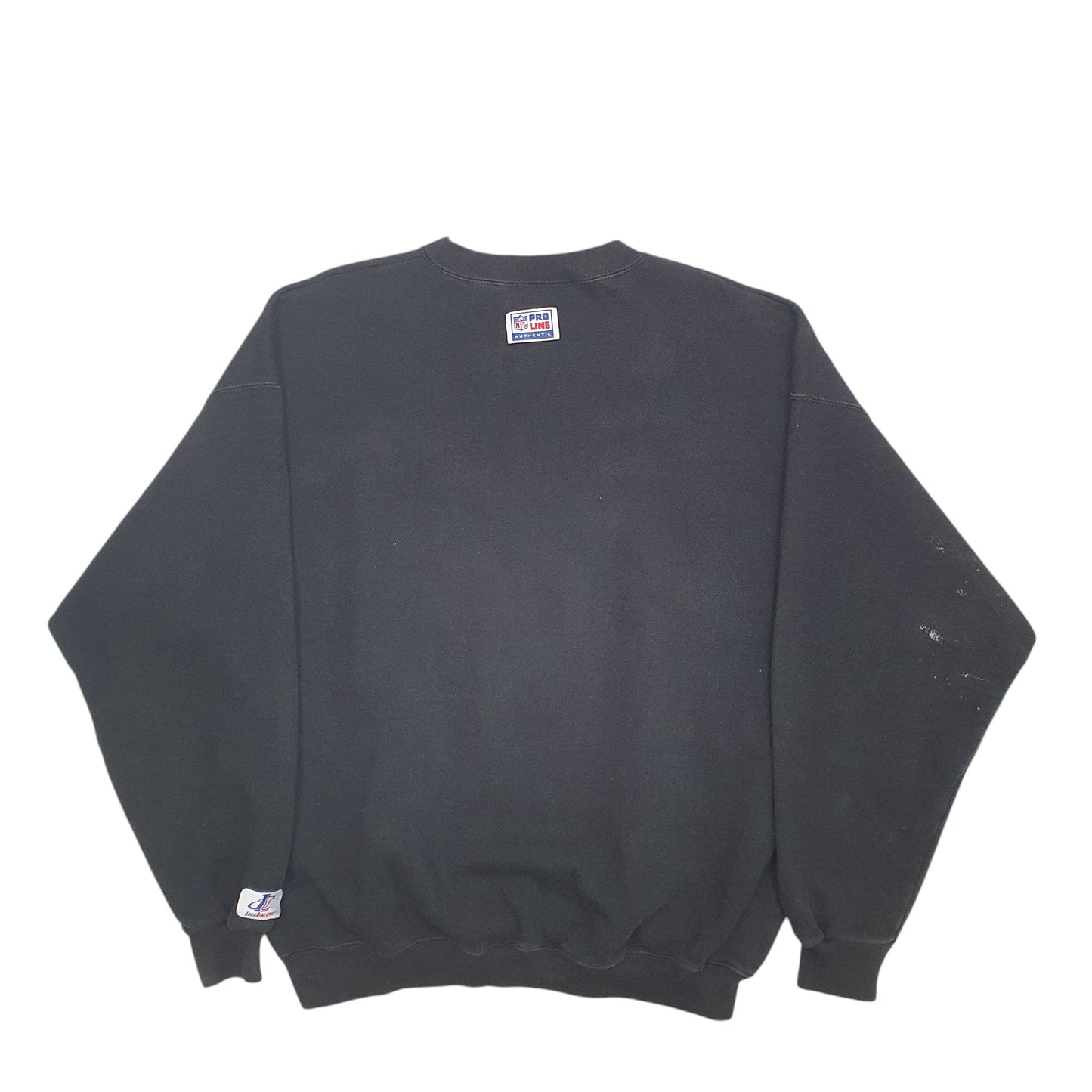 Mens Black Logo Athletic Oakland Raiders NFL Football 90's Vintage Made In USA Crewneck Jumper