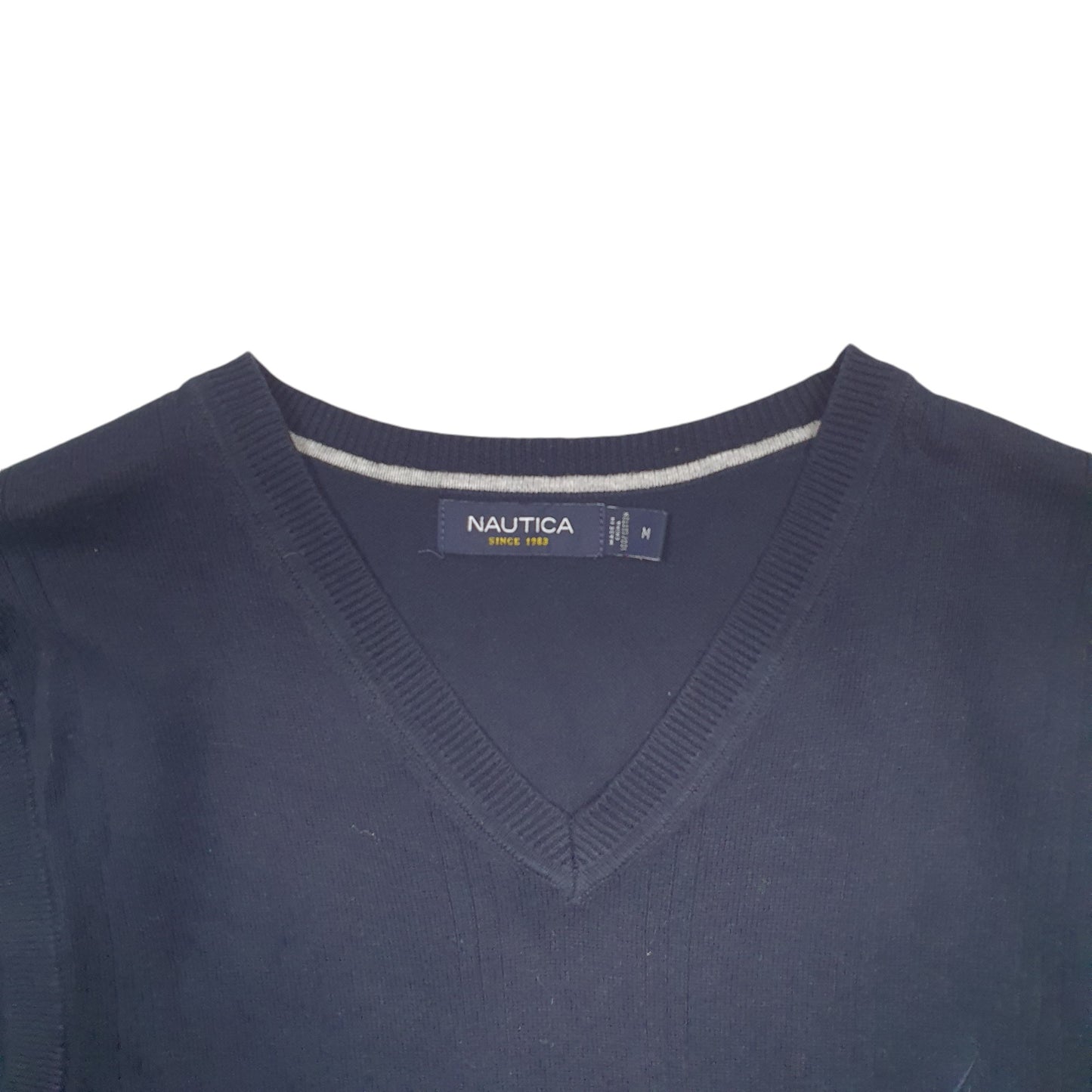 Mens Navy Nautica Knit Tank Top Jumper