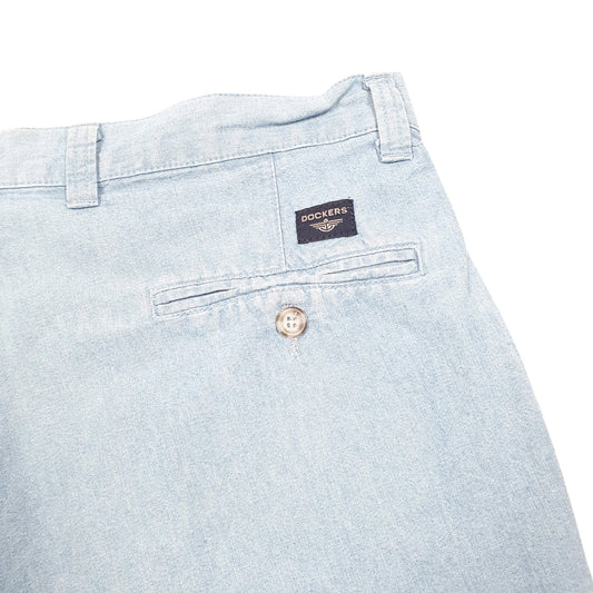 Mens Blue Dockers Chambray Double Pleated Chino Shorts