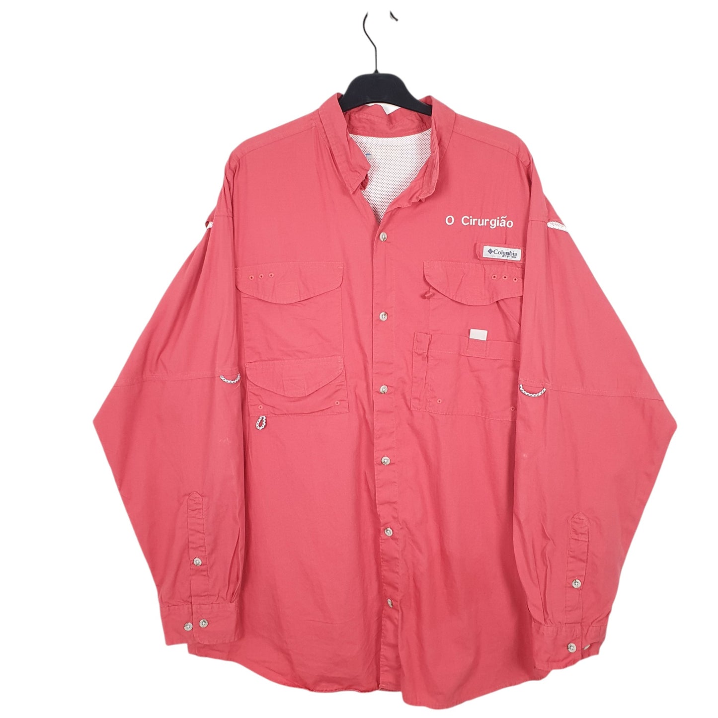Mens Red Columbia Sportswear PFG Performance Fishing Gear Long Sleeve Shirt