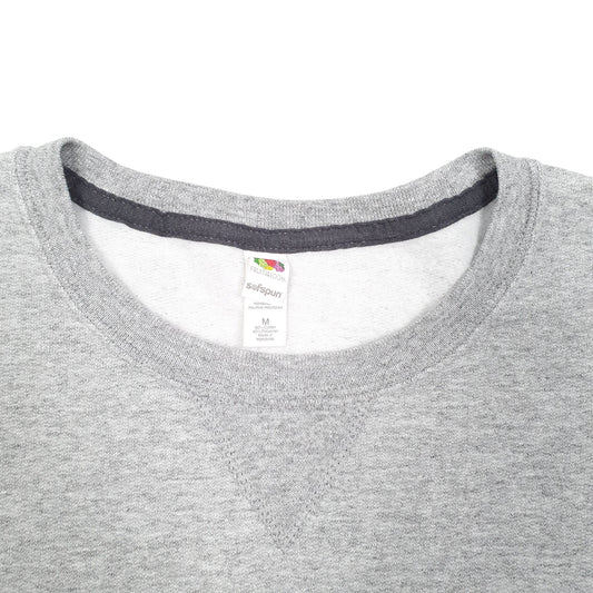 Womens Grey Fruit of the Loom God is Faithful Blessed Girl Spellout Crewneck Jumper