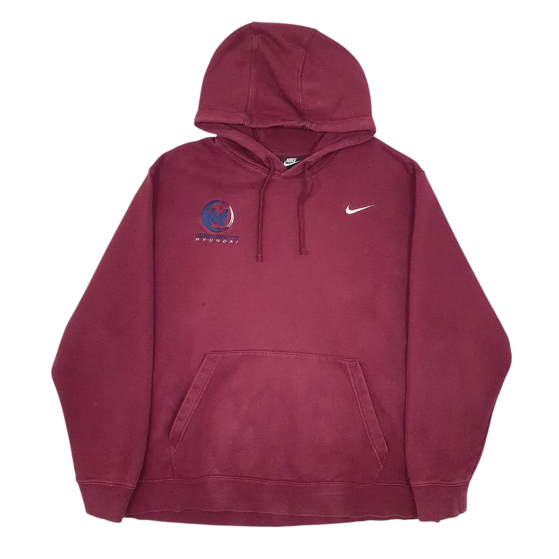 Mens Burgundy Nike Hyundai Hoodie Jumper