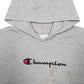 Mens Grey Champion Spellout Hoodie Jumper