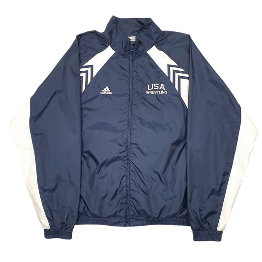 Mens Navy Adidas USA Wrestling Team Full Zip Coat