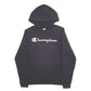 Mens Black Champion Spellout Hoodie Jumper