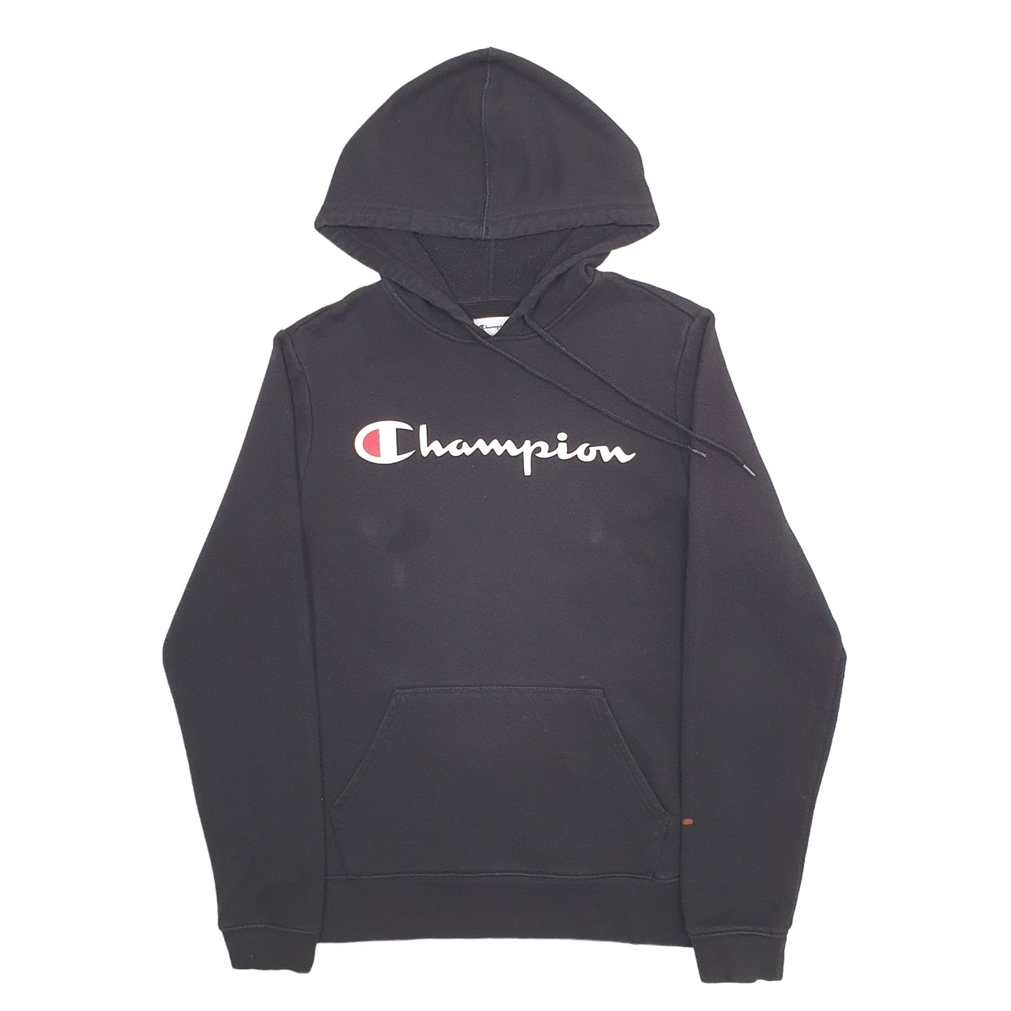Mens Black Champion Spellout Hoodie Jumper