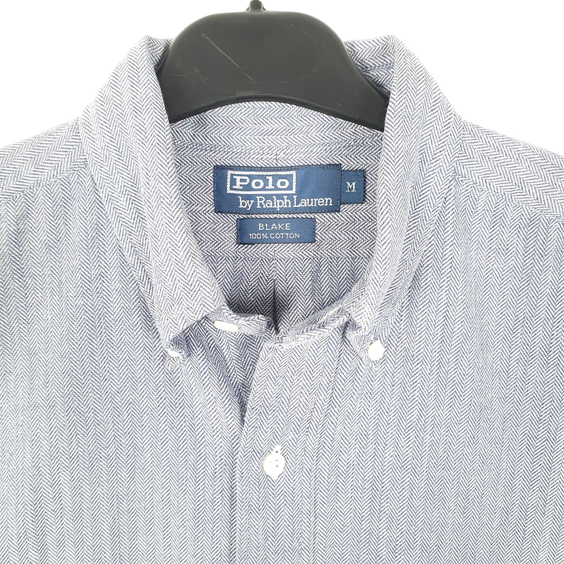 Mens Blue Polo Ralph Lauren Herringbone Twill HBT Long Sleeve Shirt