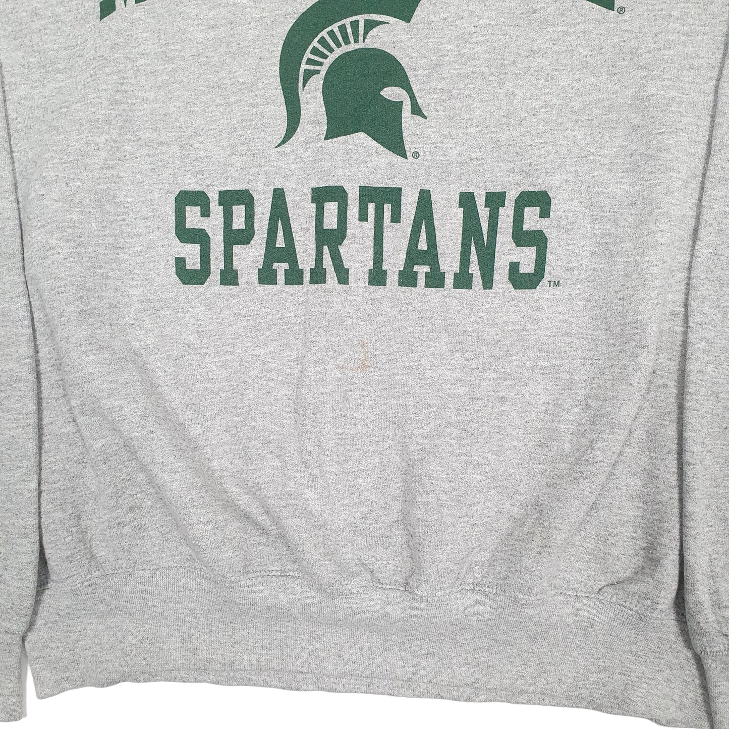 Mens Grey Gildan USA College Michigan State Spartans Crewneck Jumper