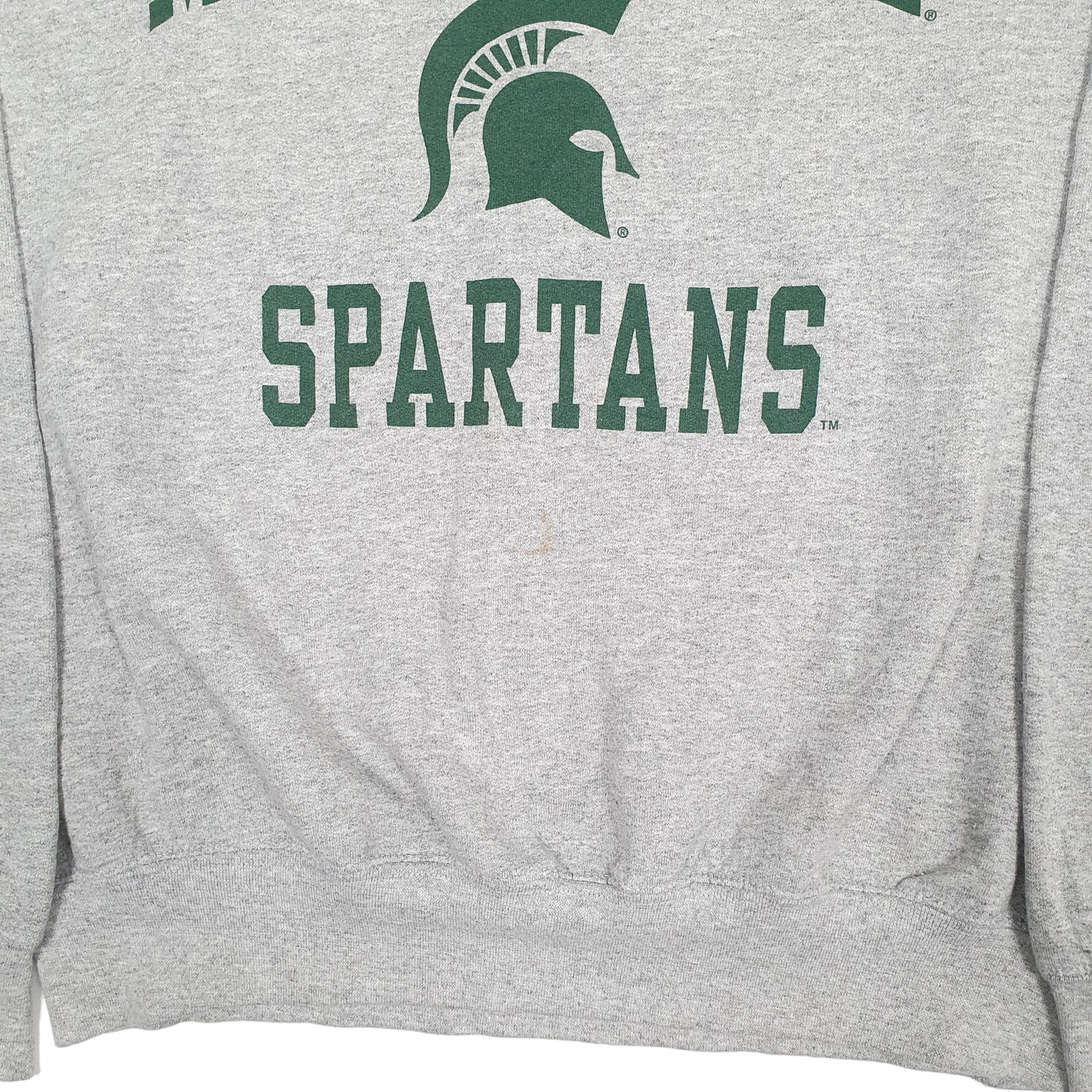 Mens Grey Gildan USA College Michigan State Spartans Crewneck Jumper