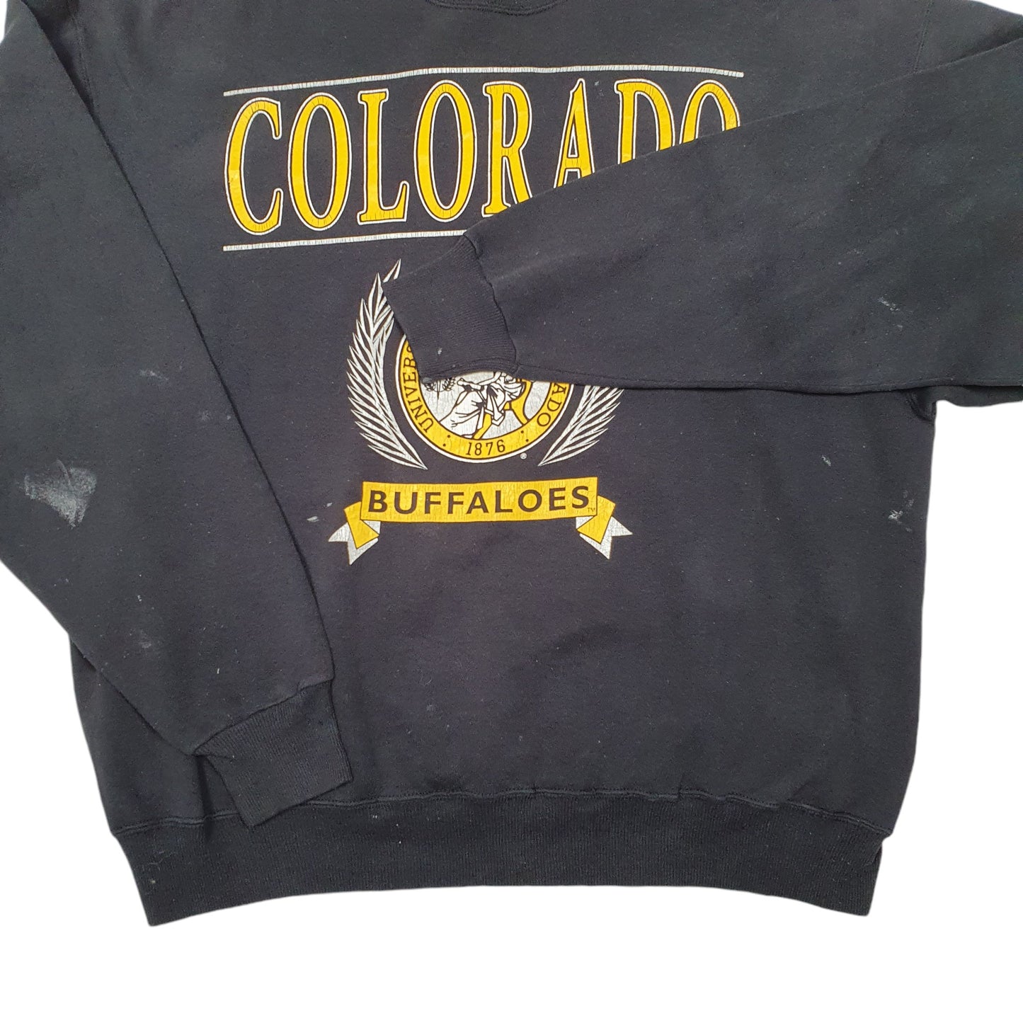 Mens Black Hanes Vintage University Of Colorado USA Spellout Crewneck Jumper