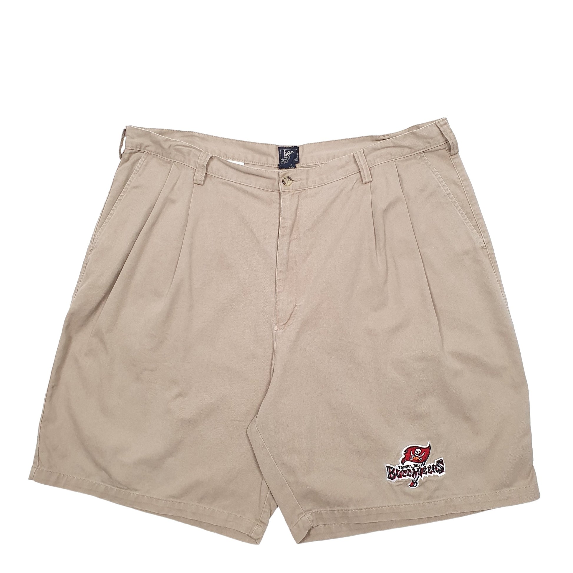 Mens Beige Lee Tampa Bay Buccareers Pleated Chino Shorts
