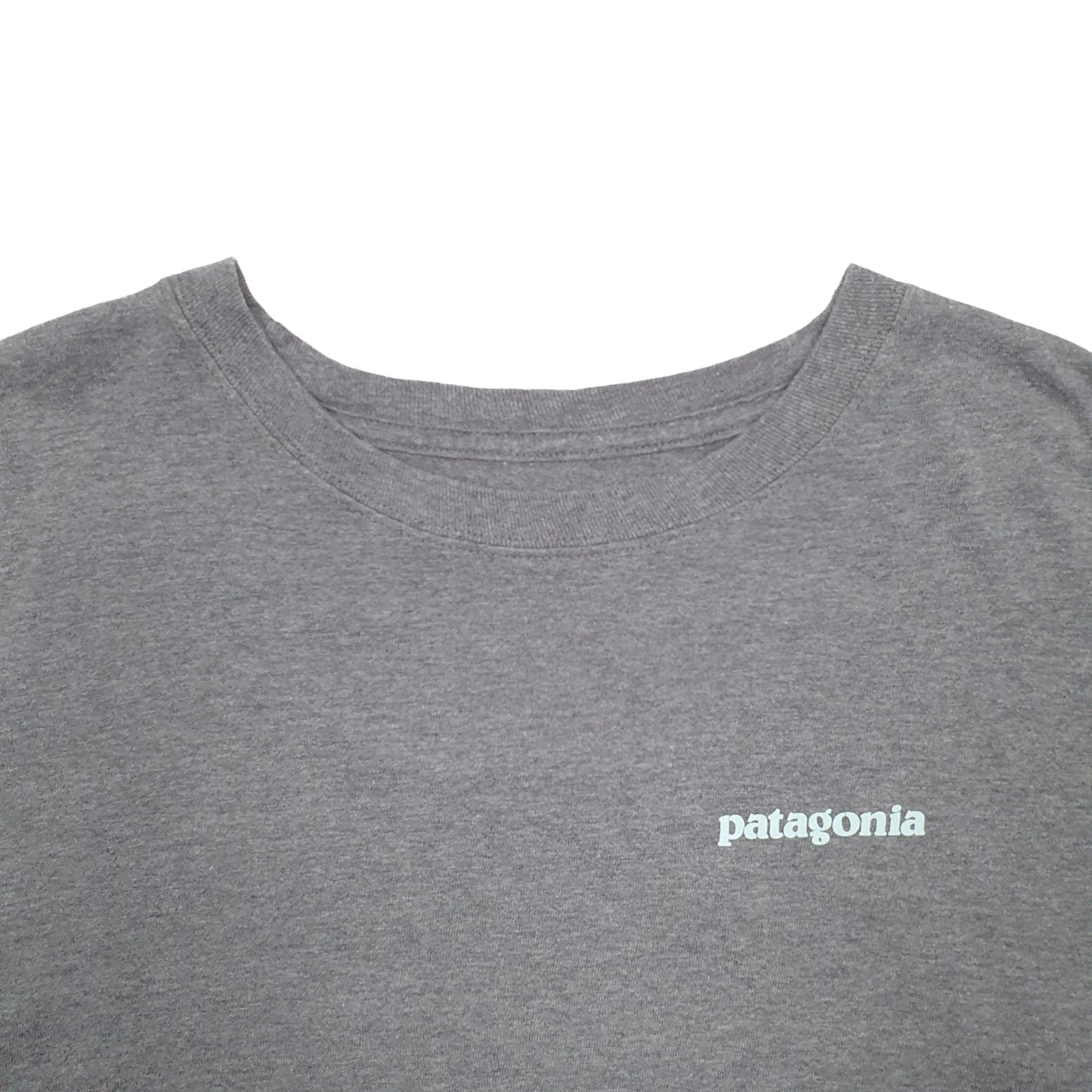 Mens Grey Patagonia Spellout Long Sleeve T Shirt